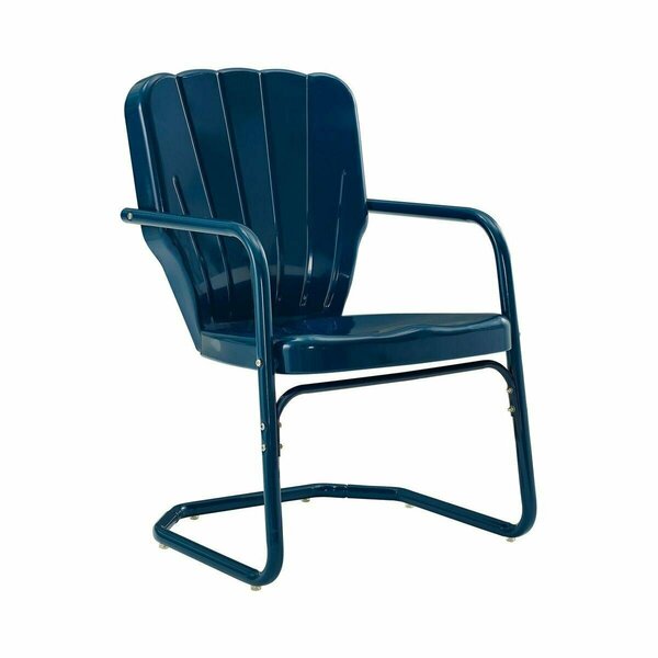 Kd Aparador Ridgeland Metal Chair, Navy Gloss, 34.25 x 19.5 x 23.25 in., 2PK KD2613673